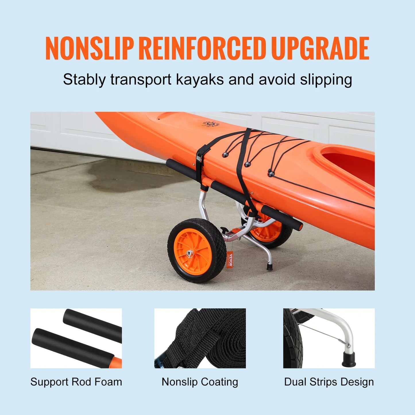 VEVOR Kayak Cart 450lbs Detachable Canoe Trolley Cart