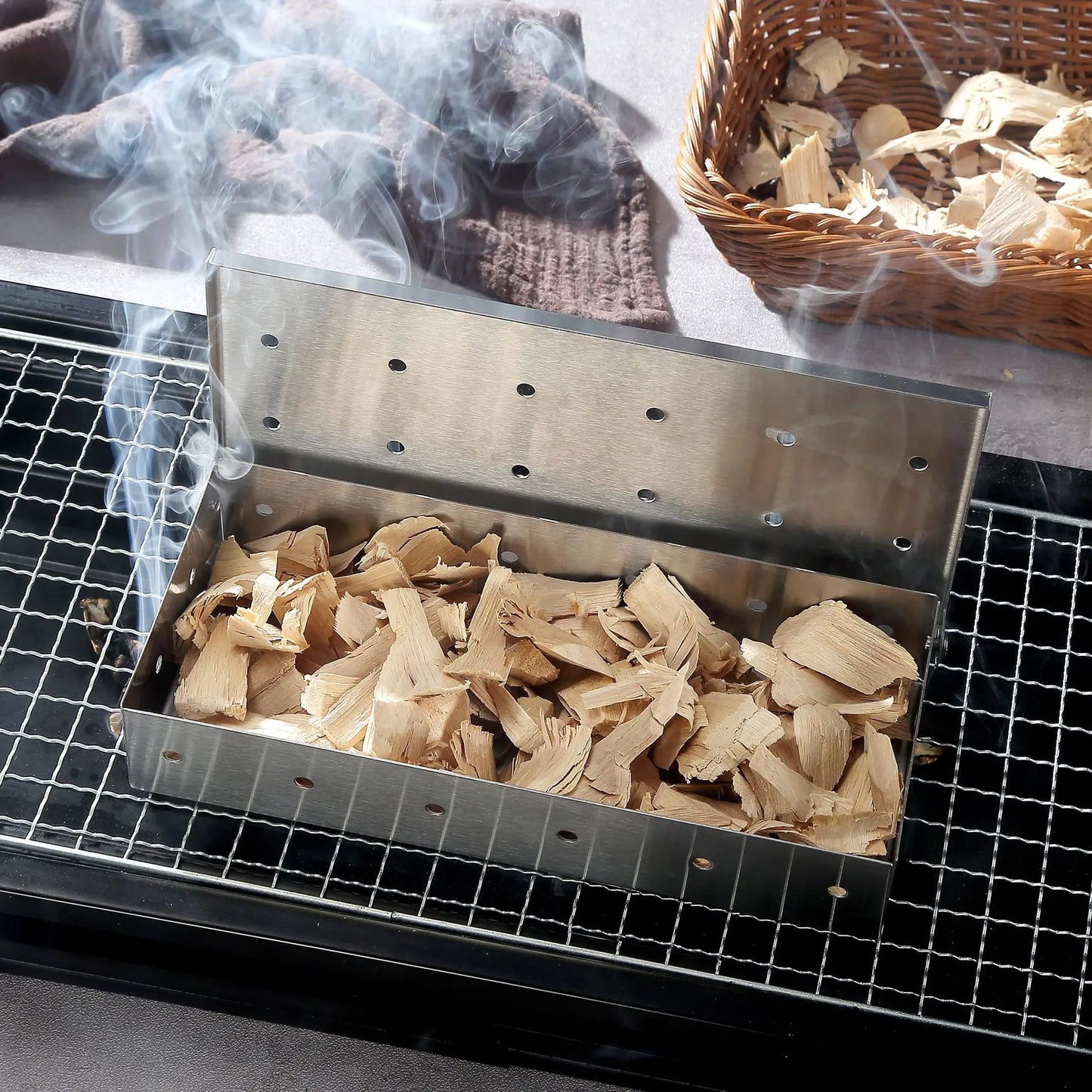 Smoker Box BBQ Smoker Box Wood Chips