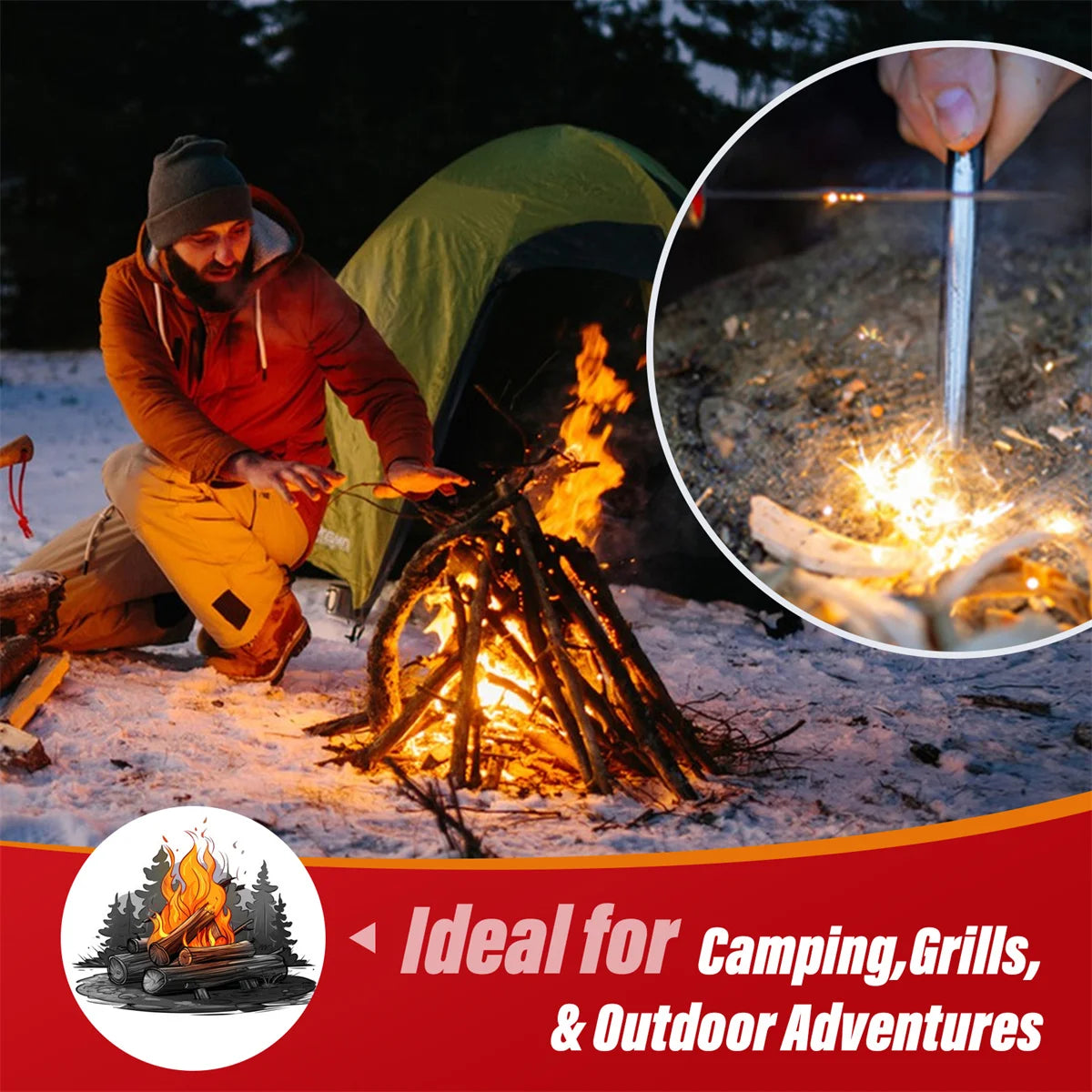 72pcs Fire Starters, Natural Charcoal Fire Starters