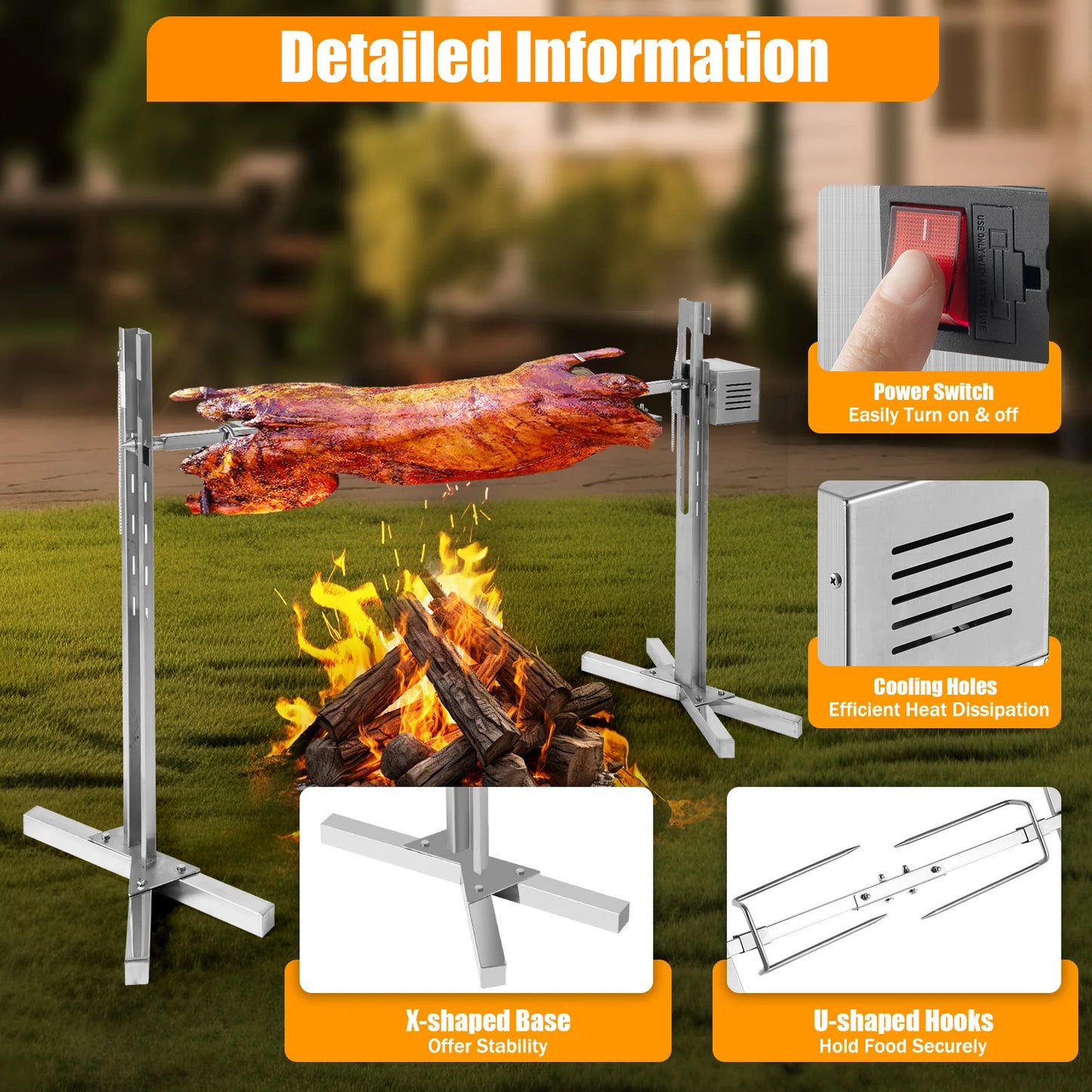 Outdoor Electric Rotisserie Grill Kit Electric