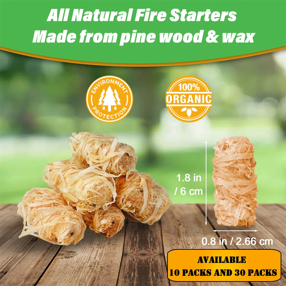72pcs Fire Starters, Natural Charcoal Fire Starters
