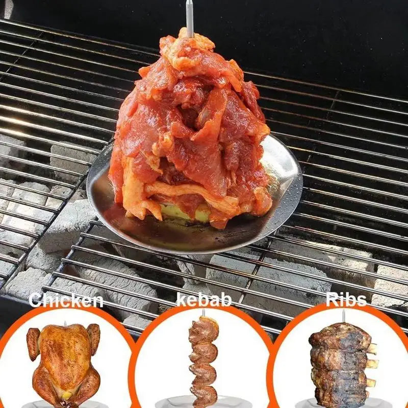 Vertical Tacos Al Pastor Skewer Stainless Steel Brazilian Barbecue Skewer