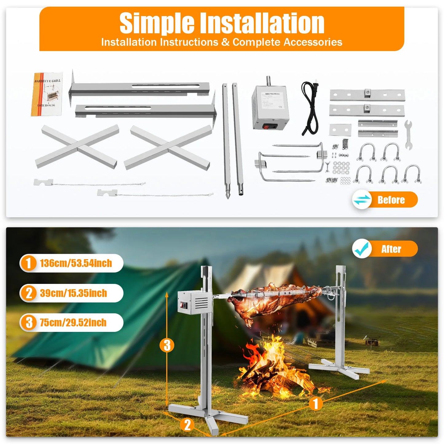 Outdoor Electric Rotisserie Grill Kit Electric