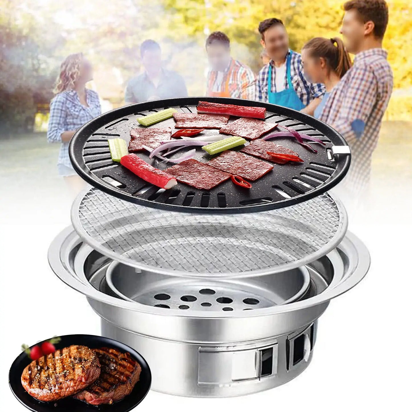 Japanese Korean Stainless Steel Hibachi