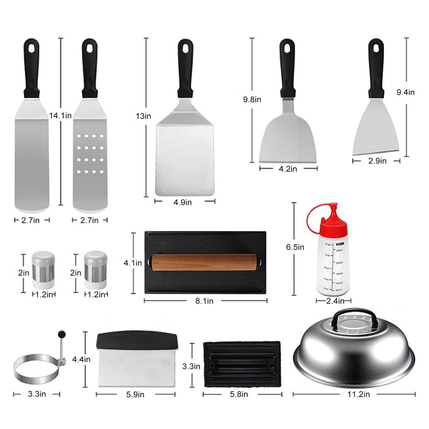 Stainless steel barbecue tool set