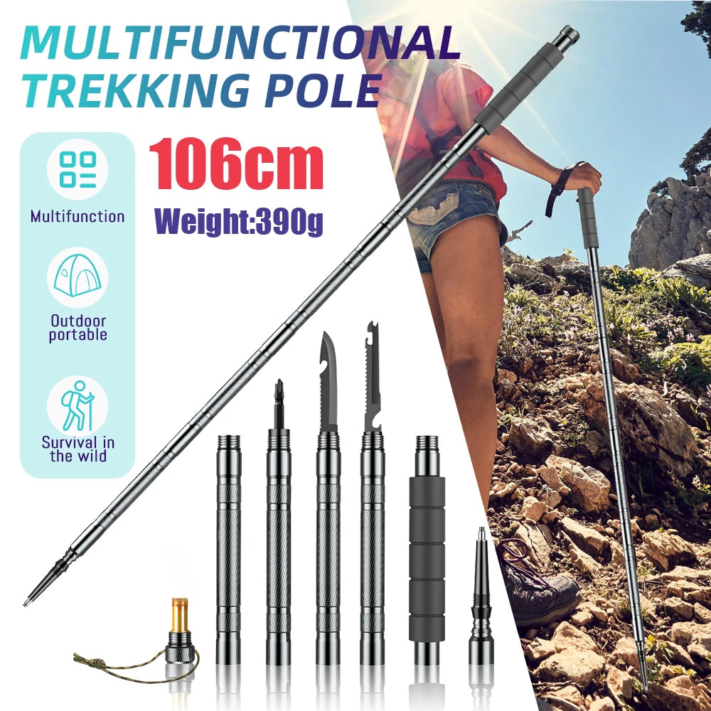 Multifunction Trekking Poles Mountaineering Collapsible