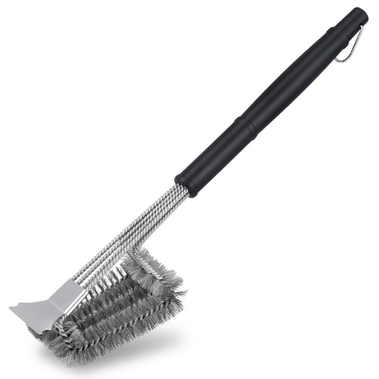 Stainless Steel Grill Brush with Scraper, 19 in Grill Brush