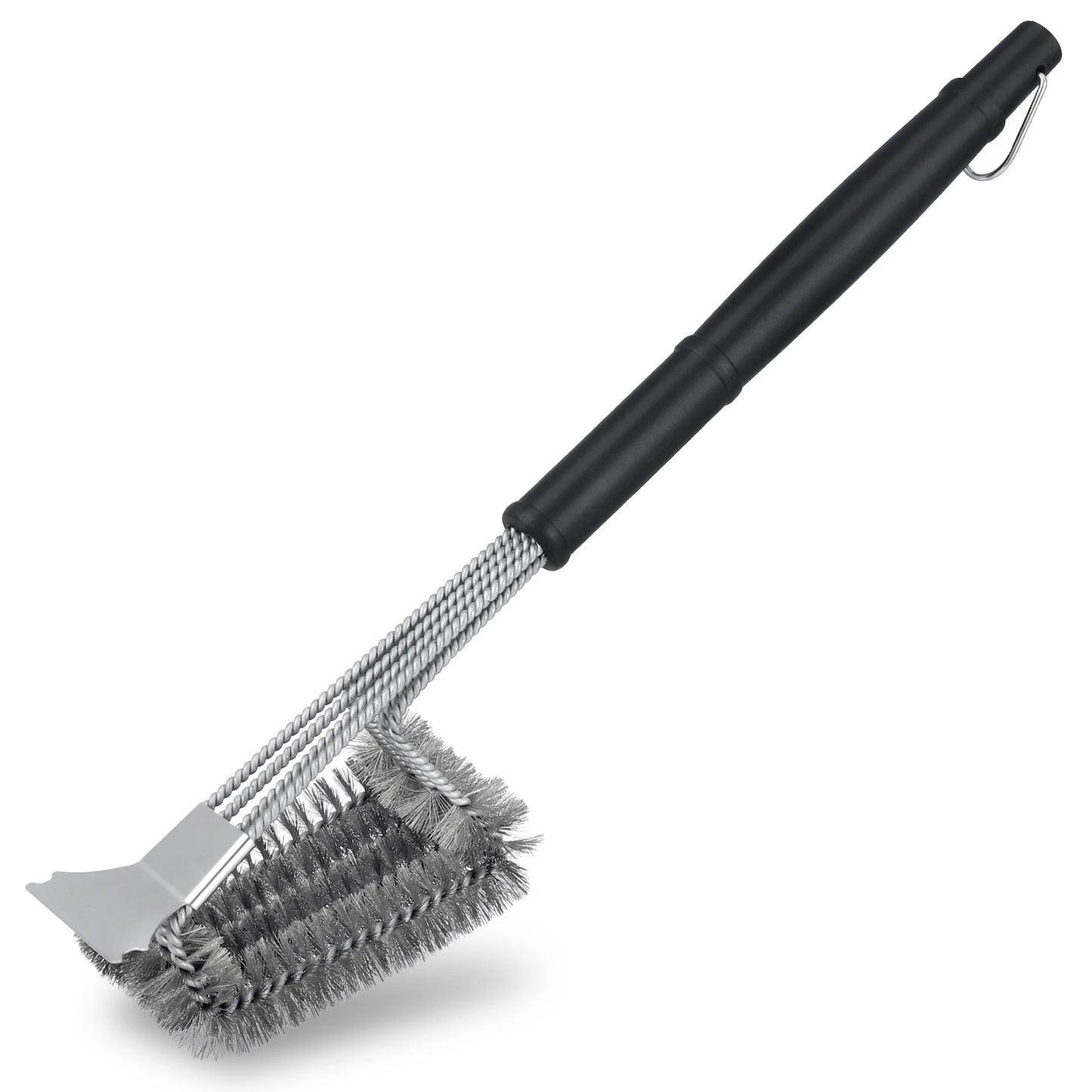 Stainless Steel Grill Brush with Scraper, 19 in Grill Brush