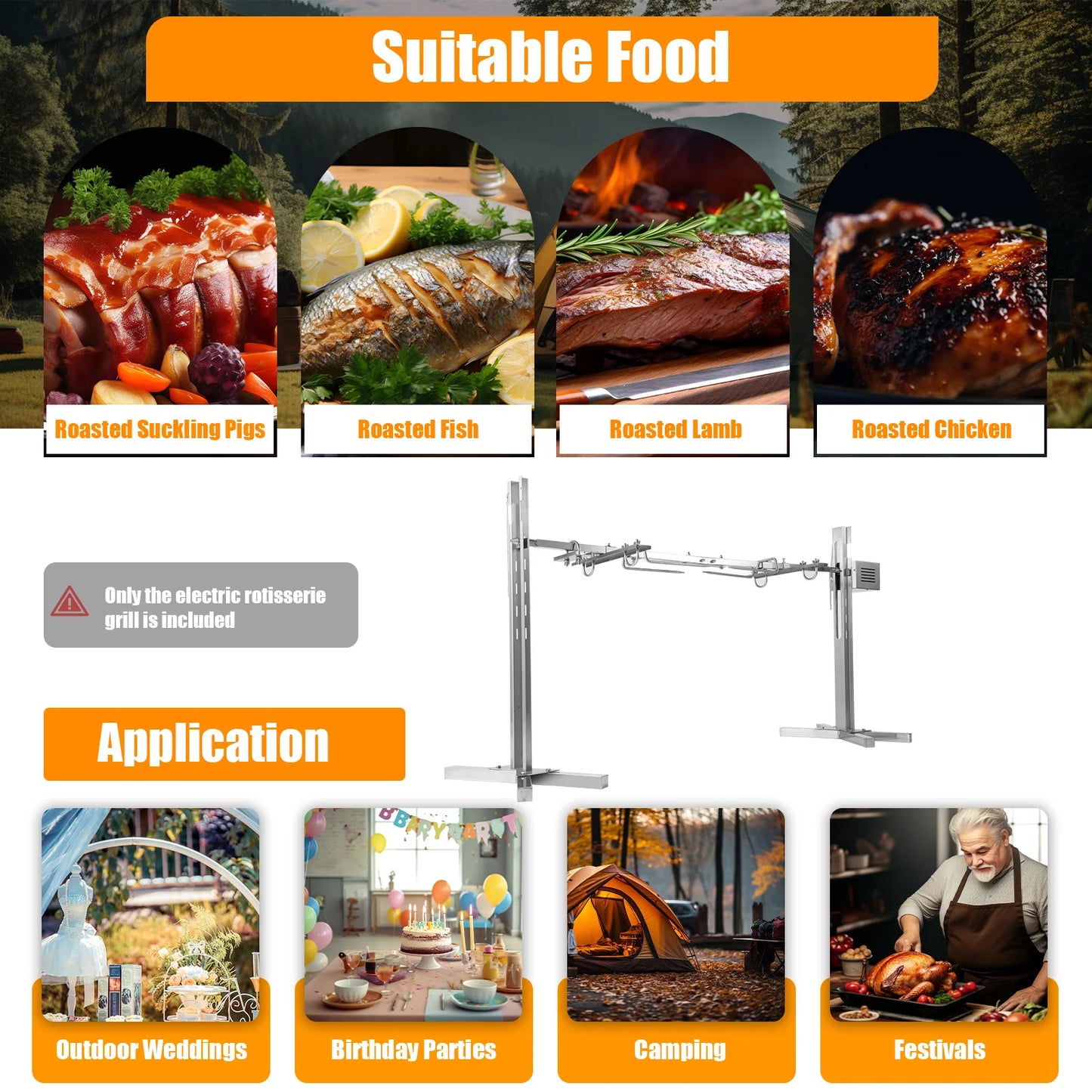 Outdoor Electric Rotisserie Grill Kit Electric
