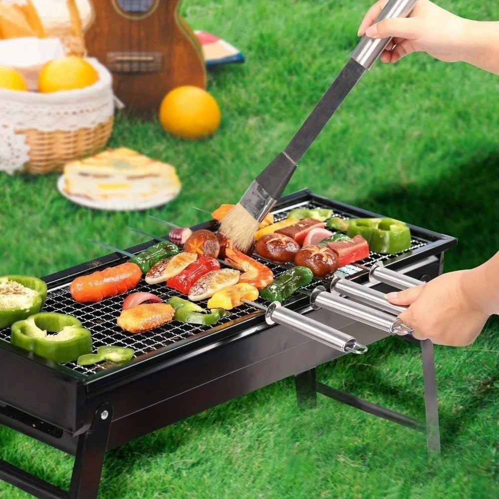 Charcoal Grill, Portable for Barbecue, Folding BBQ Grill