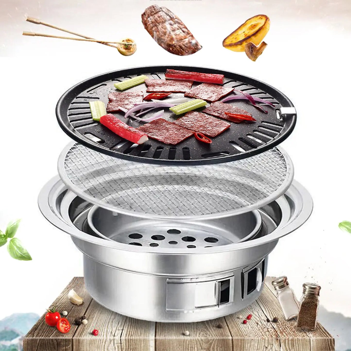 Japanese Korean Stainless Steel Hibachi