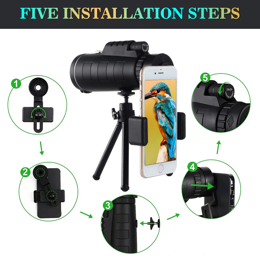 80x100 HD ZOOM Powerful Monocular Telescope