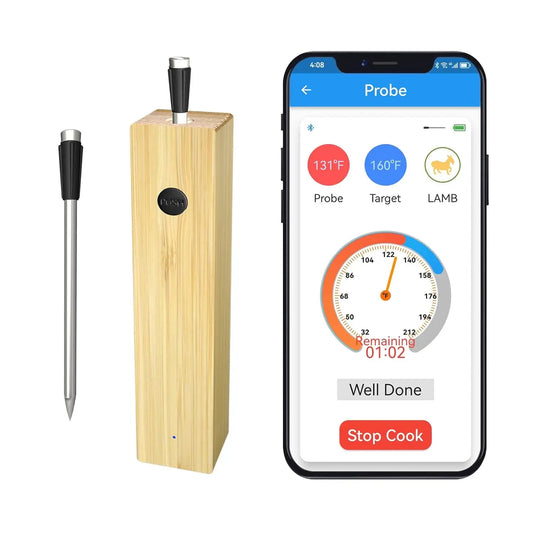 Wireless Meat Thermometer Waterproof Probe Bluetooth