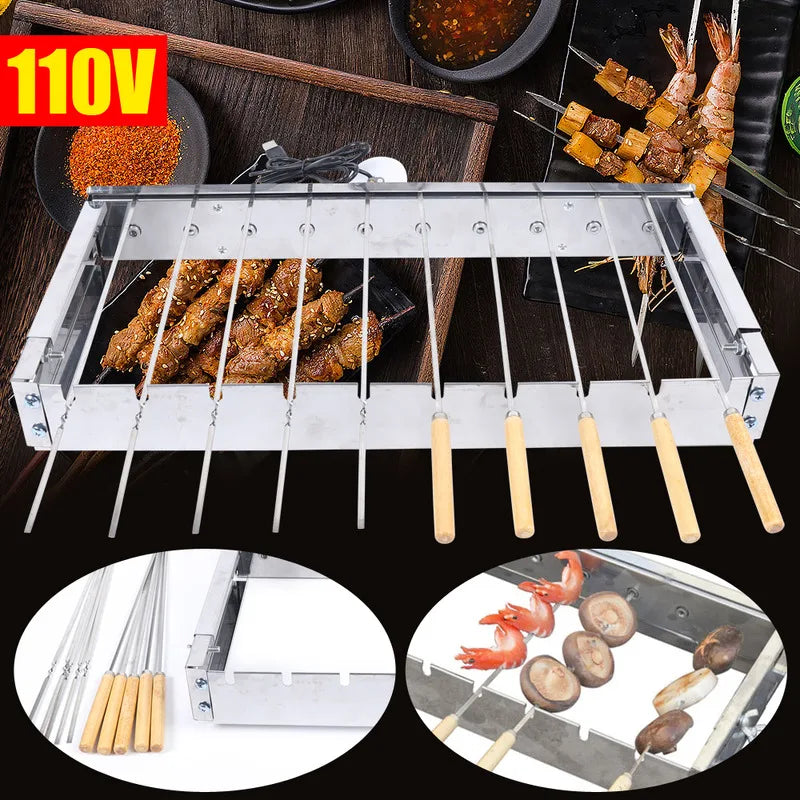 Camping Barbecue Stainless Steel Grill Rack Skewers