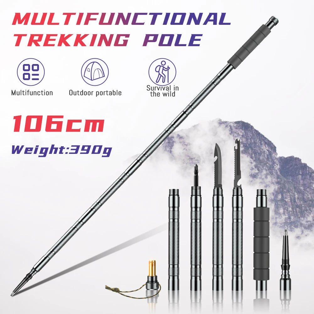 Multifunction Trekking Poles Mountaineering Collapsible