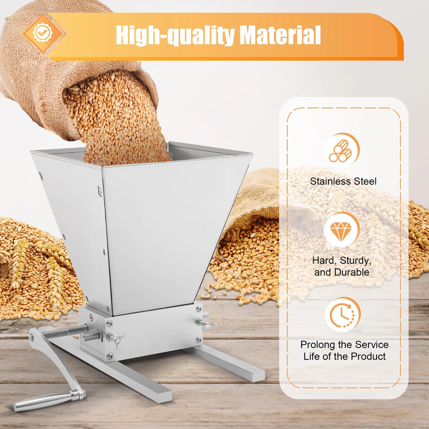 4L Grain Mill Grinder Stainless Steel