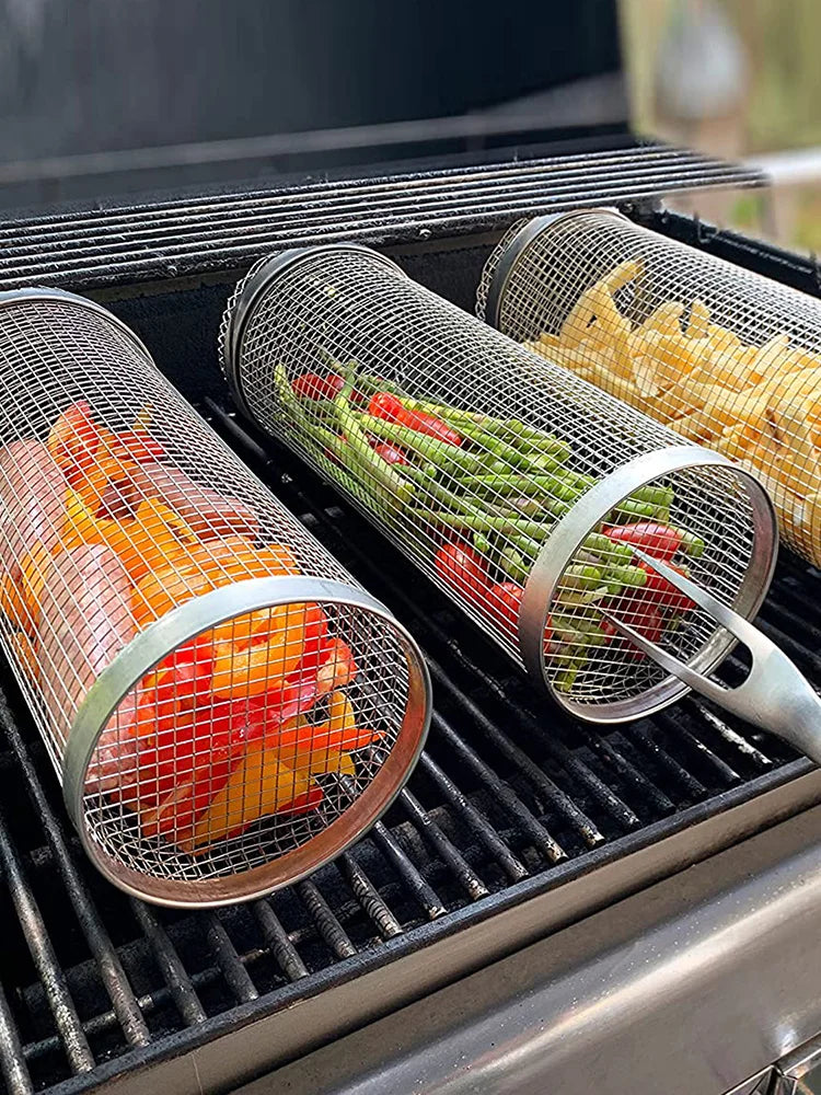 BBQ Basket Portable Barbecue Grilling Basket Stainless Steel