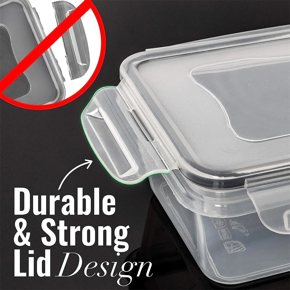 10 Pieces BPA-Free Reusable Square Kitchen Storage Containers Set